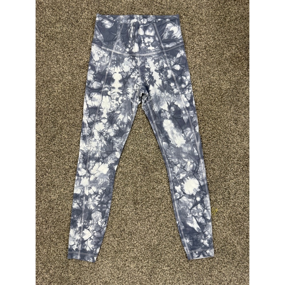 Athleta Salutation Tight Women XS Gray Tie Dye High Rise Pockets 7/8 Leggings